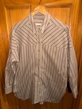 ANTHROPOLOGIE Pilcro striped button down shirt - size small